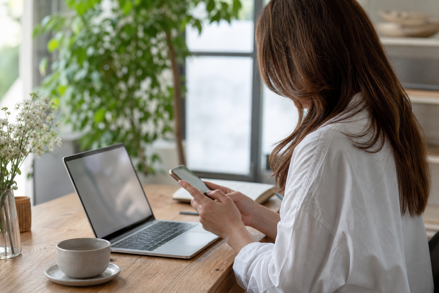 UGC creator sending brand pitches from a pitching app at her desk